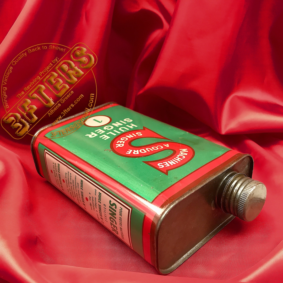 VTG SINGER Sewing Machine Oil Tin Container 1lt Can Oiler Etsy