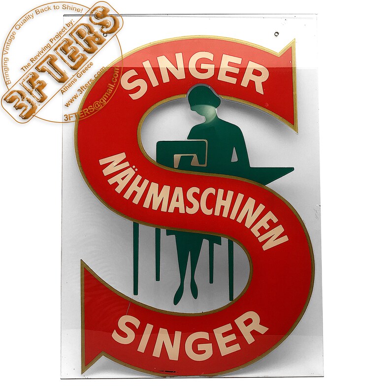 SINGER Sewing Machines Glass Sign German Nahmaschinen Etsy