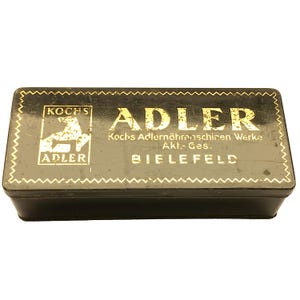 Vintage ADLER Sewing Machine Accessories Attachments Tin Box Bielefeld Germany