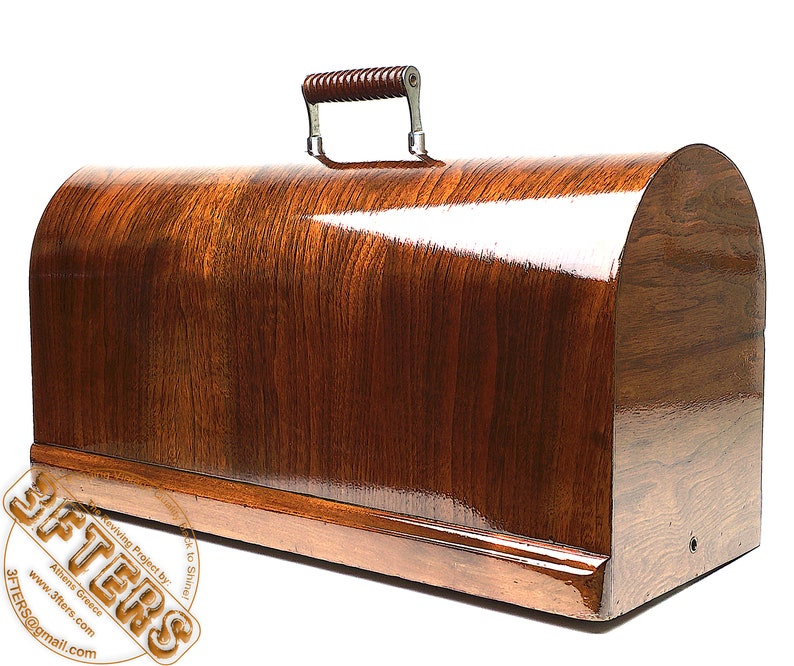SINGER Sewing Machine Bentwood Carrying Wooden Case Top Cover Lid for 15 15-91 201 201-2 66 316 127 27 Restored by 3FTERS image 6