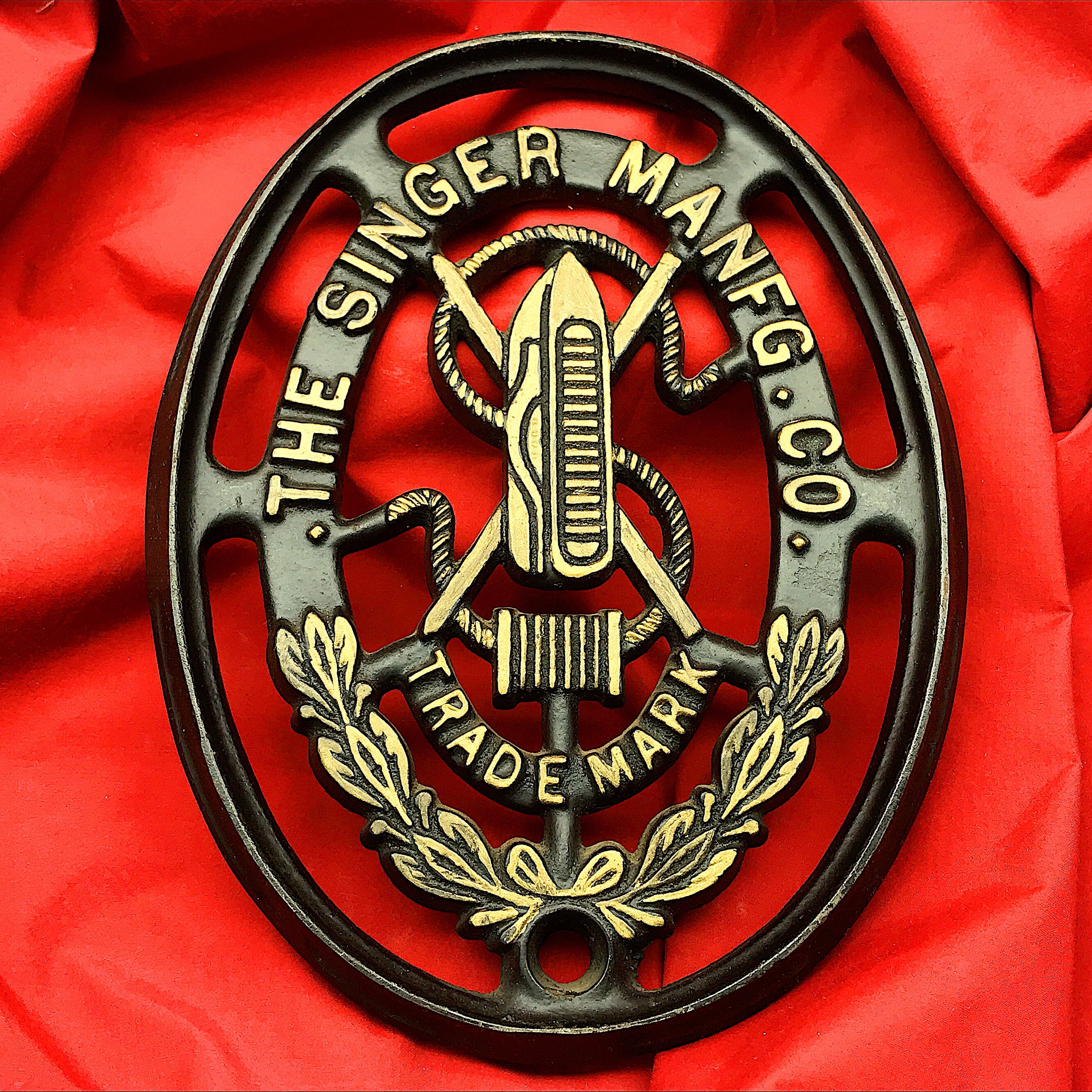 SINGER Ornamental Logo Badge Emblem Sewing Machine Treadle Etsy