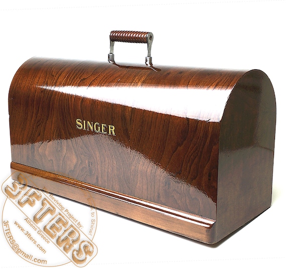 SINGER Sewing Machine Bentwood Carrying Wooden Case Top Cover Lid