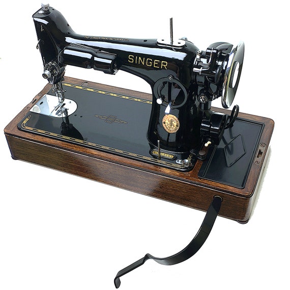 SINGER Sewing Machine Wooden Base & Knee Lever Controller for 201 201-2 15  15-91 66 316 206 216 Restored by 3FTERS -  Sweden