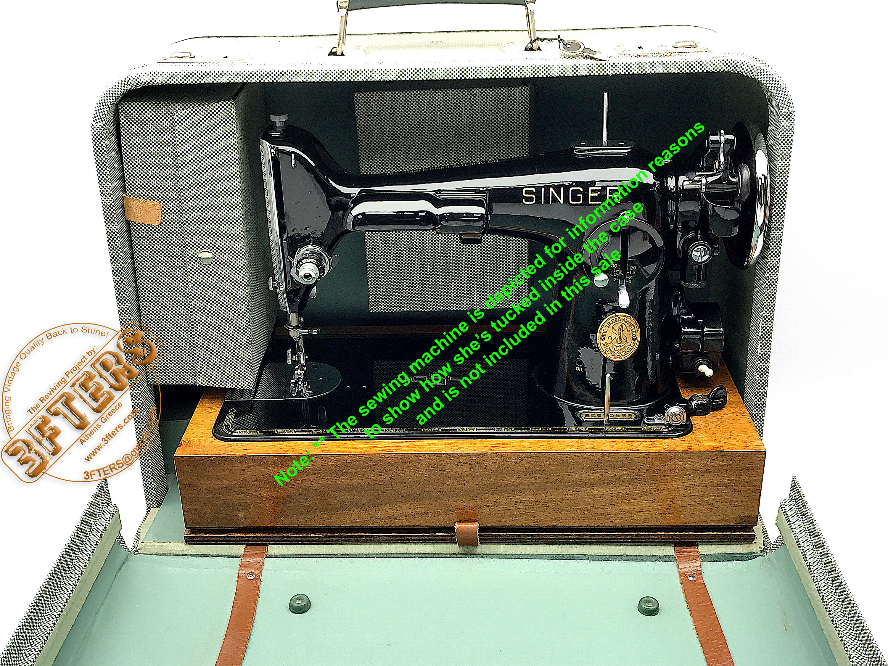 Vintage Elna Zig Zag Free Arm Sewing Machine With Case 