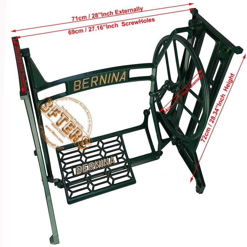 BERNINA Industrial Sewing Machine Treadle Table Cast Iron Etsy UK