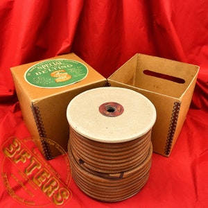 Original VTG SINGER USA High Grade Round Leather Belting 1/4&quot; 6mm Treadle Sewing 1ft