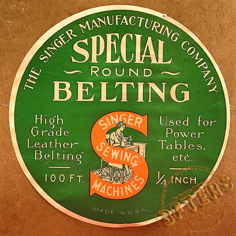 Original VTG SINGER USA High Grade Round Leather Belting Etsy