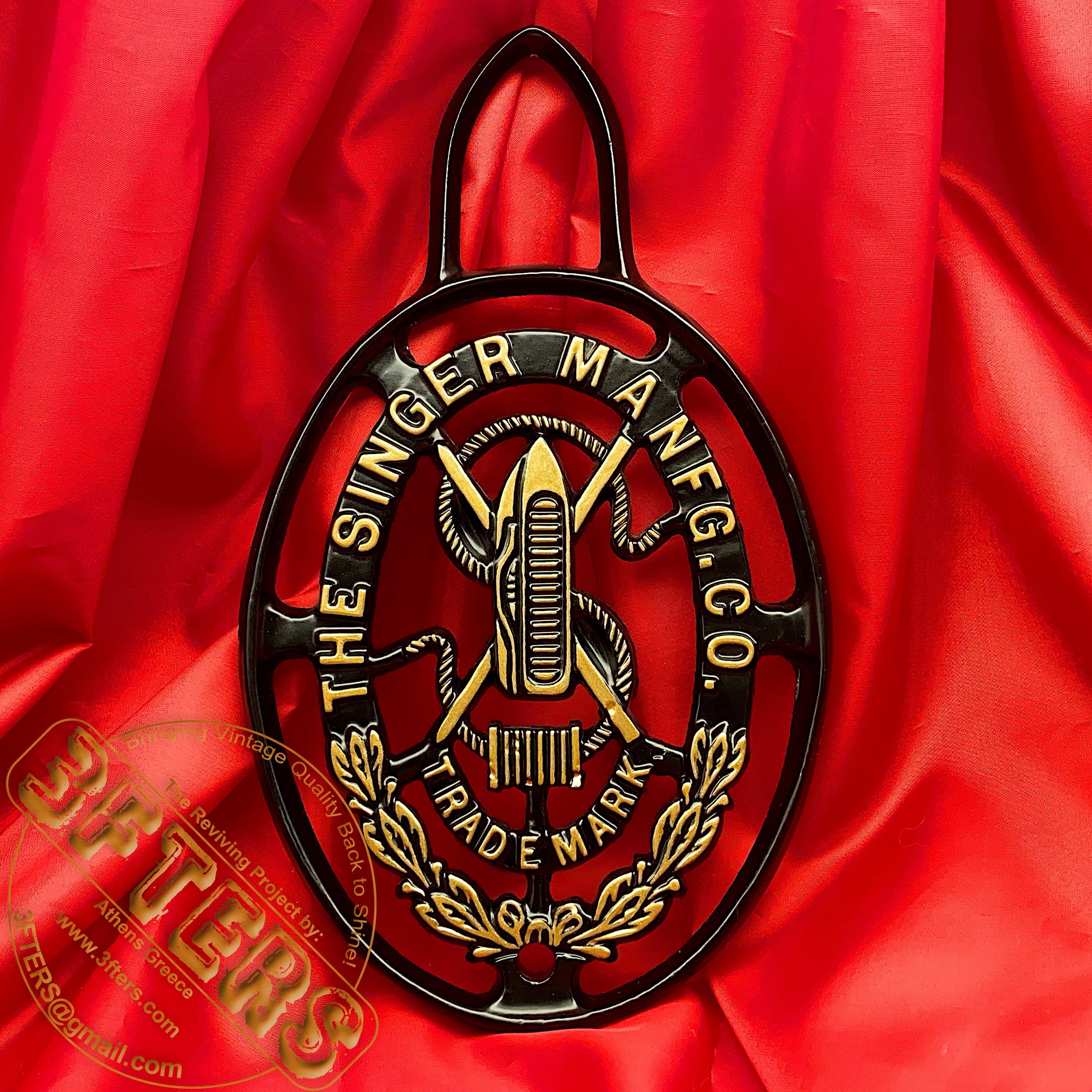 数量限定セール  SINGER Treadle Machine Sewing Emblem Badge Logo Ornamental ミュージシャン