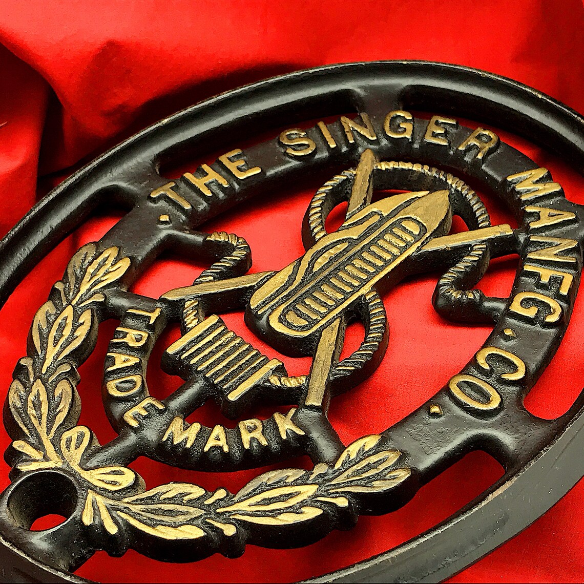 SINGER Ornamental Logo Badge Emblem Sewing Machine Treadle Etsy