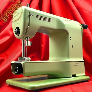 Máquina de coser de juguete para niños ELNA Junior, antigua, restaurada y reparada por 3FTERS