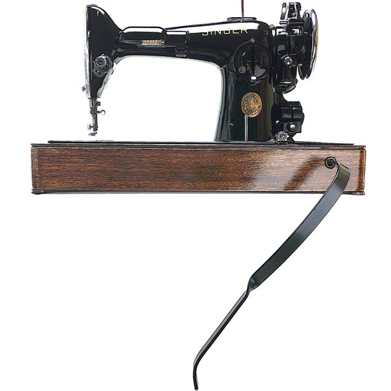 Restored SINGER Sewing Machine Bentwood Carrying Wooden Case Knee
