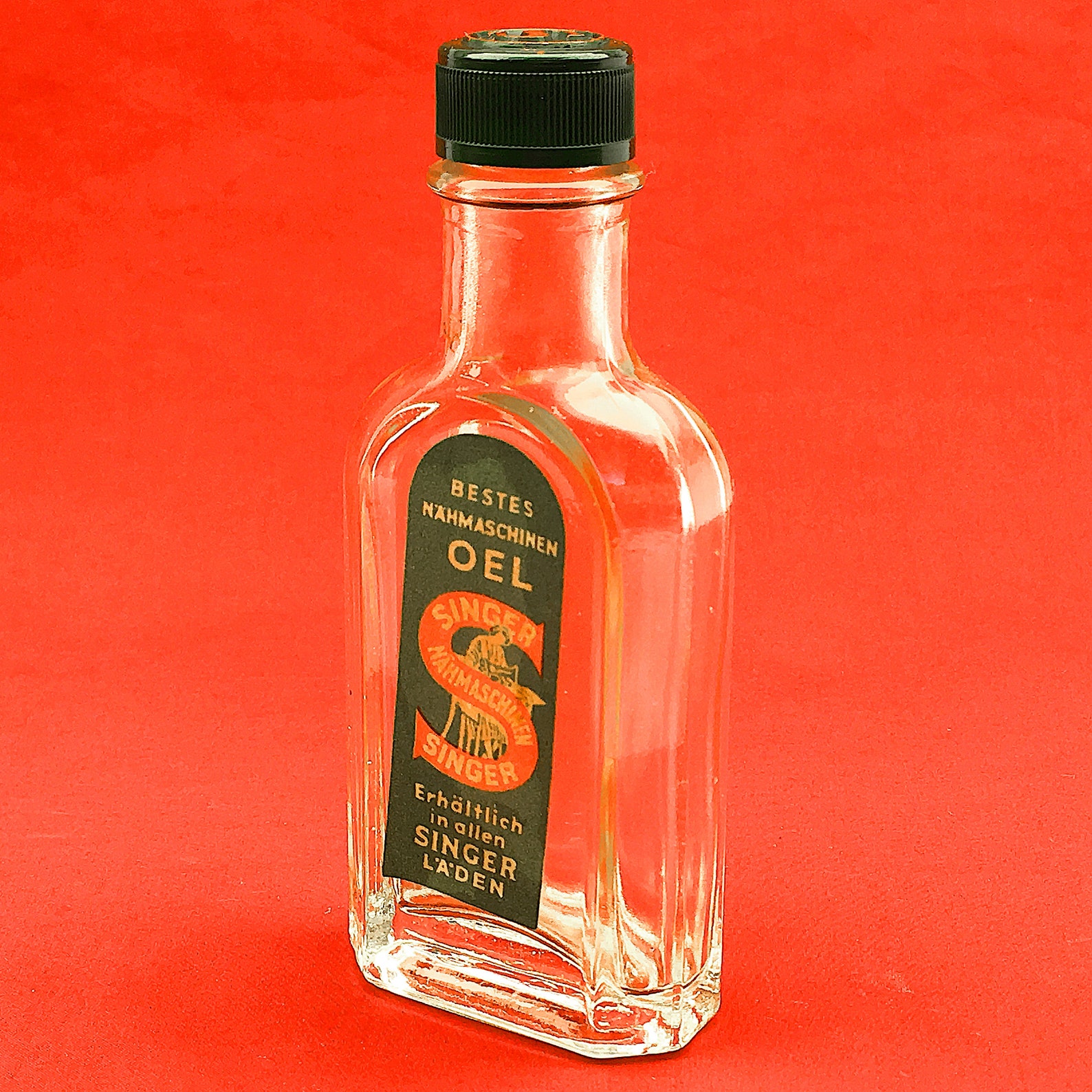 VTG SINGER Sewing Machine Oil Glass Bottle Container 30ml Made in