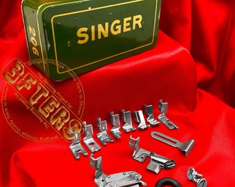 Juego de caja de lata con accesorios para máquina de coser SINGER 206 Zig Zag, compatible con 216, 306, 316, 319 y 320
