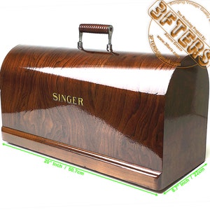 SINGER Sewing Machine Bentwood Carrying Wooden Case Top Cover Lid for 15 15-91 201 201-2 66 316 127 27 Restored by 3FTERS image 5