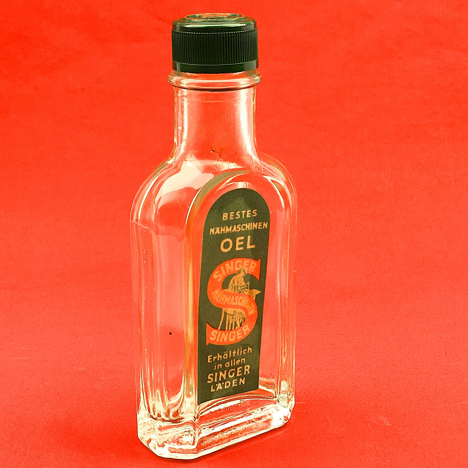 VTG SINGER Sewing Machine Oil Glass Bottle Container 30ml Made in