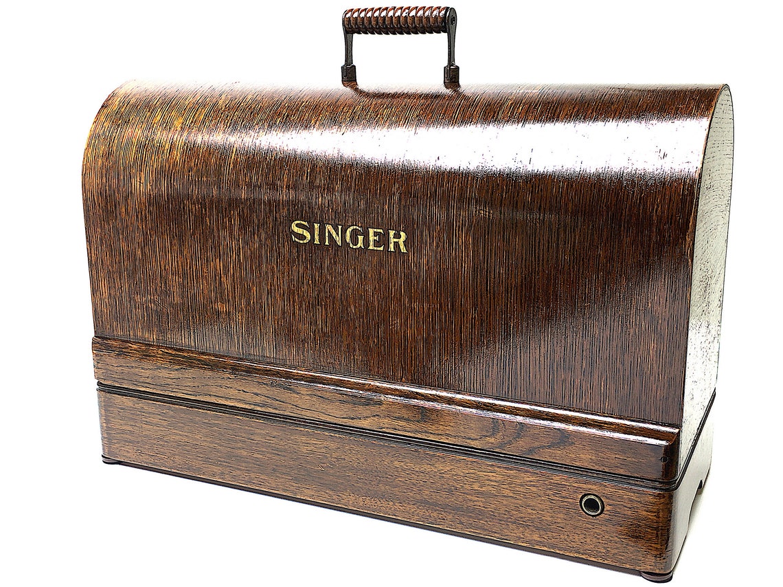 Restored SINGER Sewing Machine Bentwood Carrying Wooden Case Etsy
