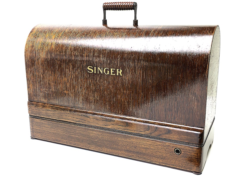 Restored SINGER Sewing Machine Bentwood Carrying Wooden Case Etsy