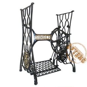 SINGER Máquina de coser Mesa de pedal de hierro fundido Soporte Patas reacondicionadas por 3FTERS