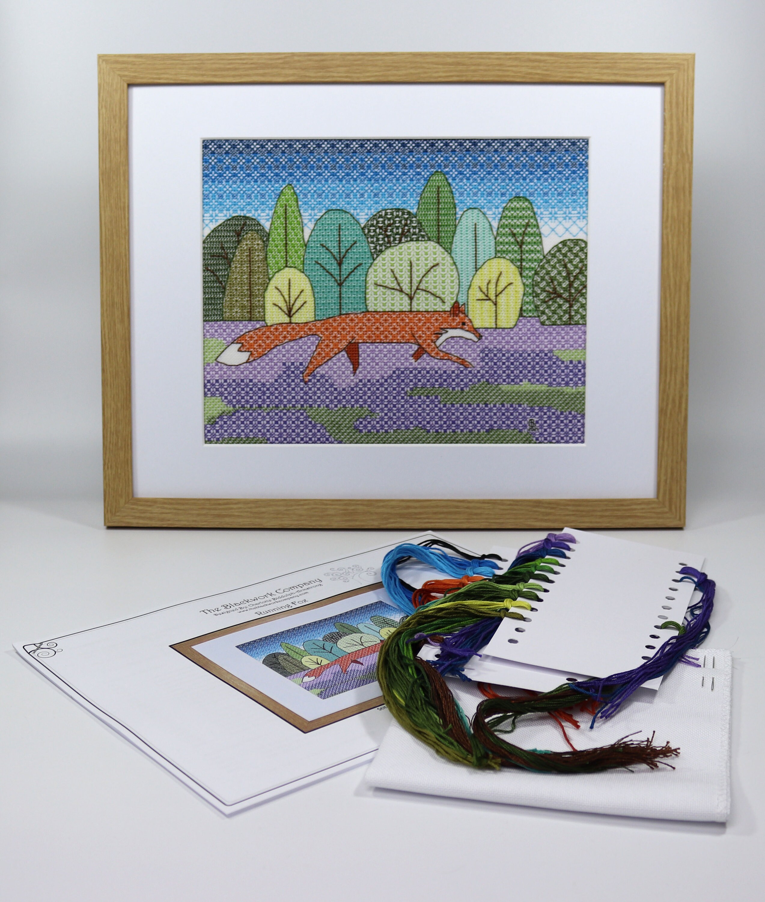 Running Fox Blackwork Embroidery Needlework Kit or Pattern Design ...