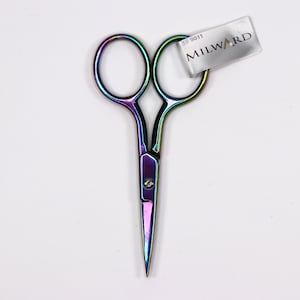 Milward Multi-Colour Rainbow Straight Embroidery Scissors - 3.5"/9cm - Sharp Point
