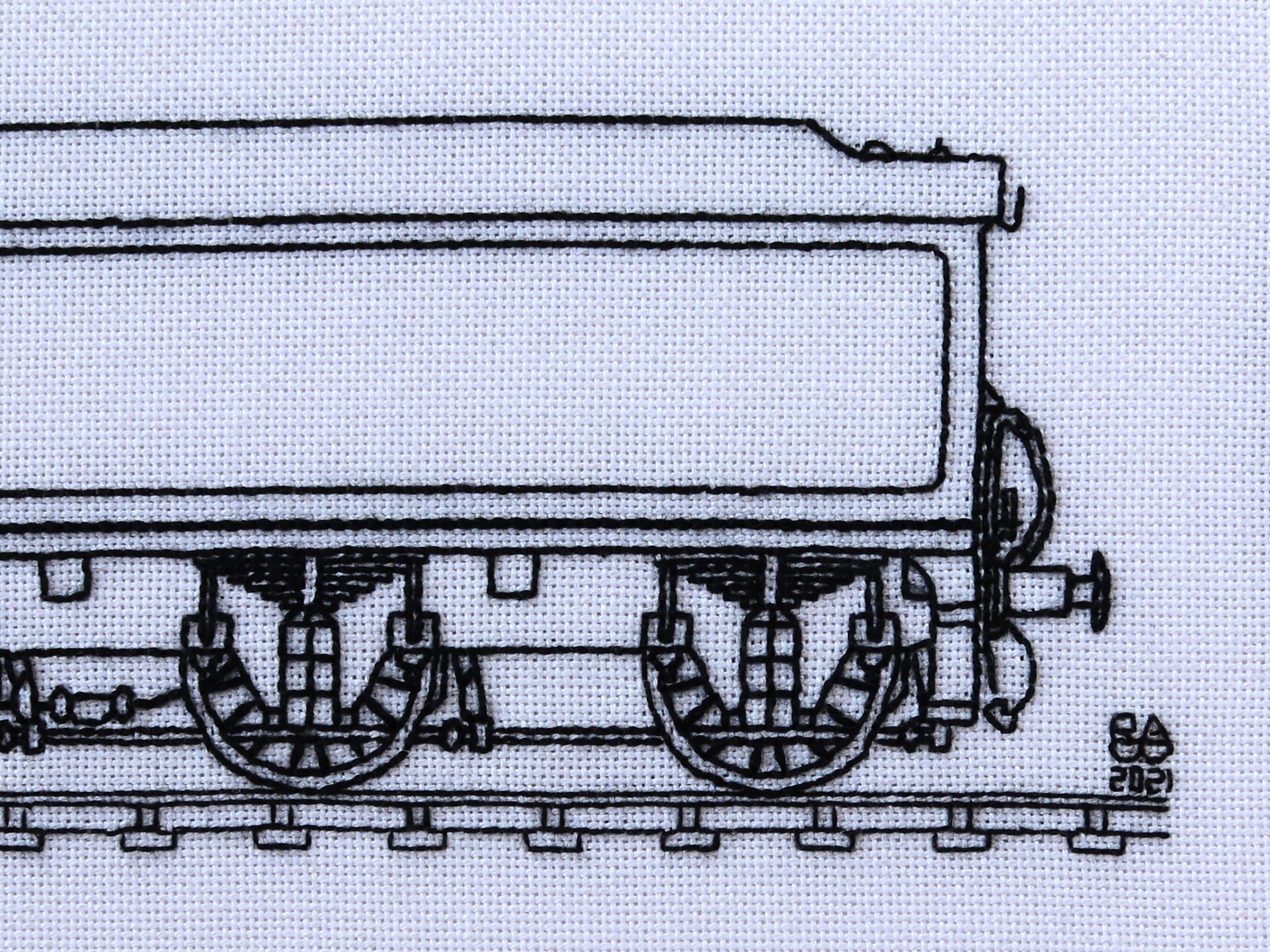 Machine Embroidery Steam Engine Eatsy Steam Locomotive - Castle Class - Train Blackwork Embroidery Kit ...