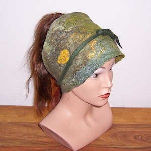 Felt headband, wrap band, hair band, hand dyed.