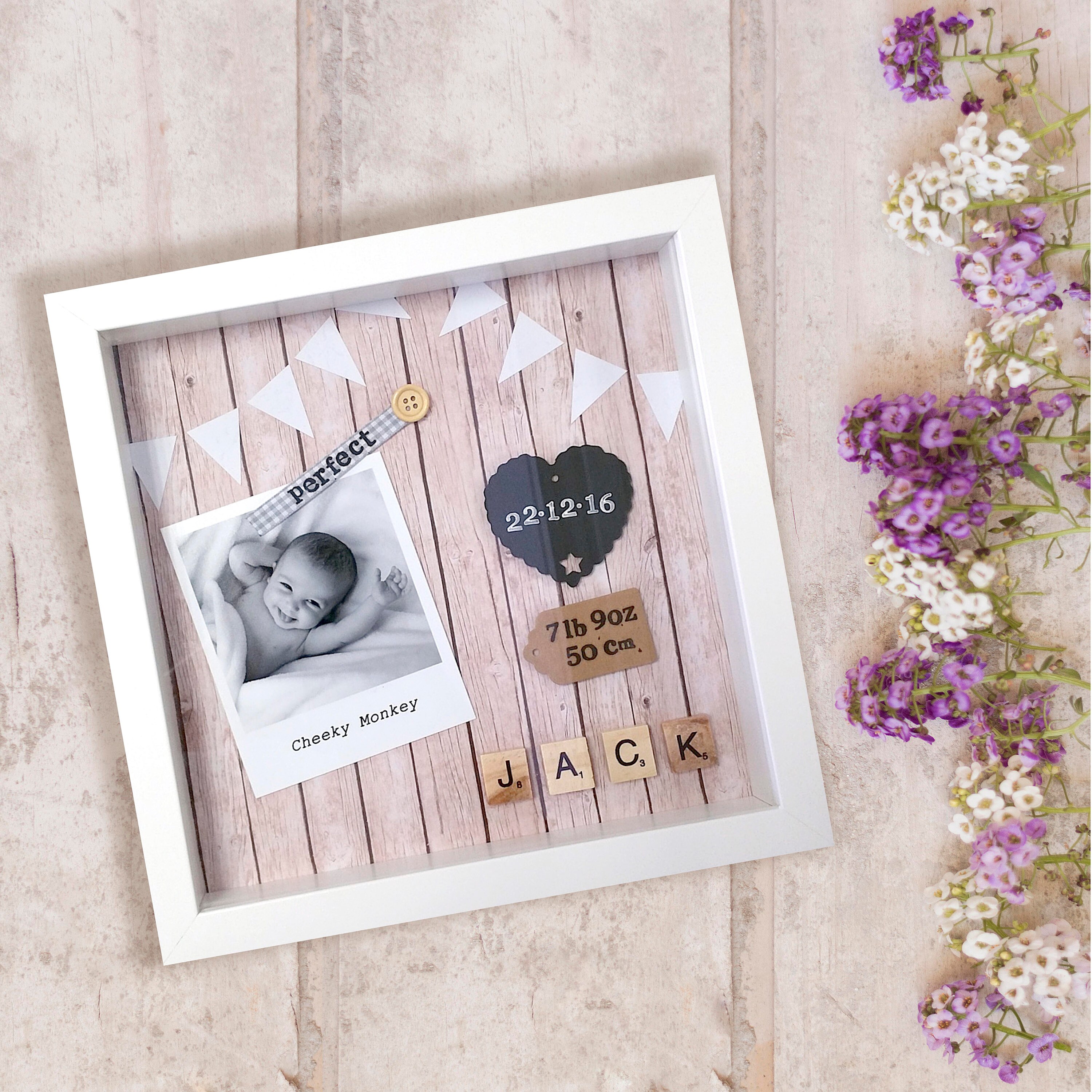 Baby Memory Box Frame Newborn Gift Gift for her Gift for Etsy