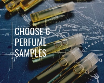 Perfume Samples, Pick 6, Perfume Oil, Gift, Travel Gift, Fragrance, Travel Inspired, Wanderlust Inspired, Travel Fragrance