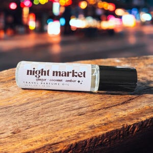 Night Market Perfume Oil, Travel Perfume Oil, Ginger Amber Coconut, Tropical Perfume, Asia Inspired Perfume, Spicy Perfume