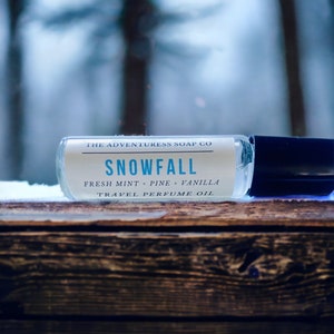 Snowfall Perfume Oil Fresh Mint Pine Vanilla Winter Perfume Fresh Perfume Wintery Perfume Snow Perfume
