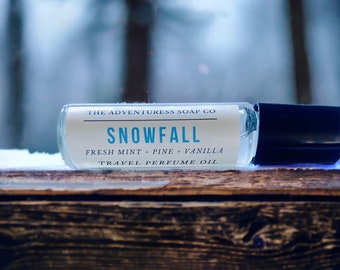 Snowfall Perfume Oil Fresh Mint Pine Vanilla Winter Perfume Fresh Perfume Wintery Perfume Snow Perfume