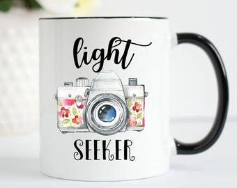 Photographer Gift, Photographer Mug, Photography Gift, Light Seeker, Camera Mug, Photography Mug, Wedding Photography, Photography Gifts