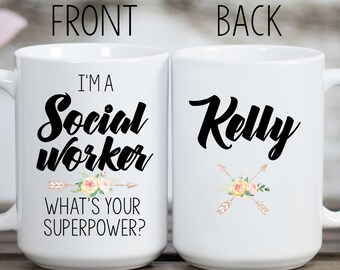 Social Worker Gift, Social Worker Mug, Social Worker Superpower Mug, Gift for Social Worker, Social Work Gift, Social Work Cup, Social Work