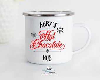 Hot Chocolate Mug, Personalized Hot Chocolate Mug, Holiday Mug, Hot Cocoa Mug, Cocoa Mug, Child Hot Cocoa Mug, Child Holiday Gift