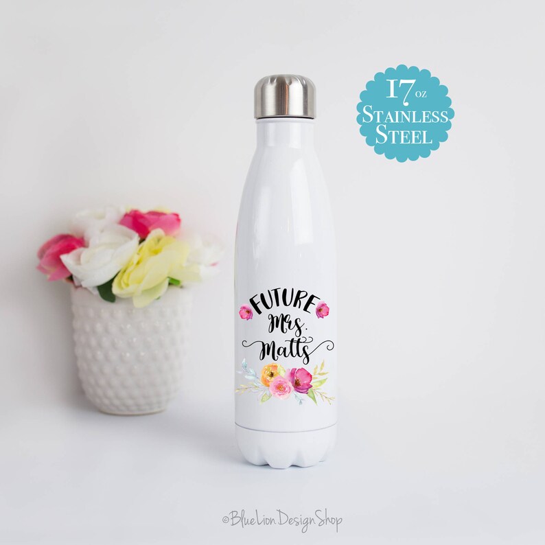 Future Mrs Water Bottle, Bride To Be Water Bottle, Engagement Gift, Personalized Water Bottle, Wedding Planning Gift, Bride To Be Gift image 1