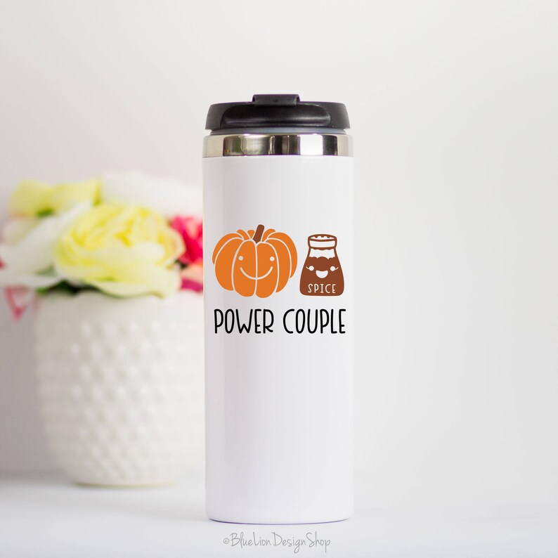 PSL, Pumpkin Spice Gifts, Pumpkin Spice Mug, Pumpkin Spice Lover, Pumpkin Spice Latte , Fall Mug, Funny Pumpkin Spice Mug, Power Couple Mug Steel Travel Mug-14 oz