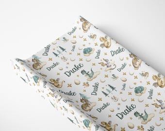 Dragon Changing Pad Cover, Dragon Changing Pad, Nursery Essentials, Personalized Changing Pad Cover, Dragon Nursery, B9