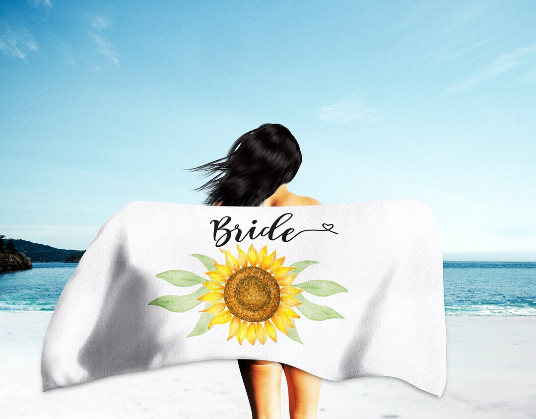 Bride Beach Towel, Honeymoon Beach Towel, Honeymoon Gift, Bride Wedding Beach Towel, Bridal
