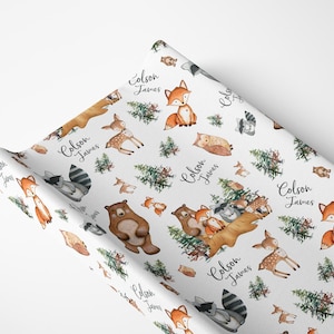 Woodland Changing Pad Cover, Woodland Changing Pad, Nursery Essentials, Personalized Changing Pad Cover, Woodland Nursery, W1