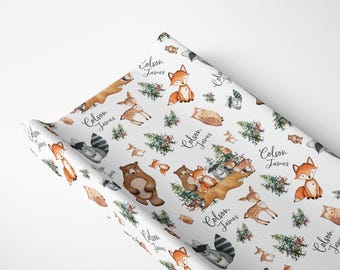 Woodland Changing Pad Cover, Woodland Changing Pad, Nursery Essentials, Personalized Changing Pad Cover, Woodland Nursery, W1