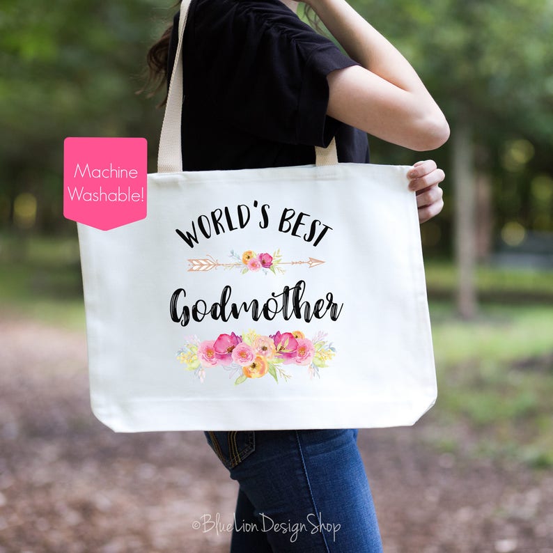 This Girl Is Going To Be a Godmother Christening Shopping Tote Bag For Life