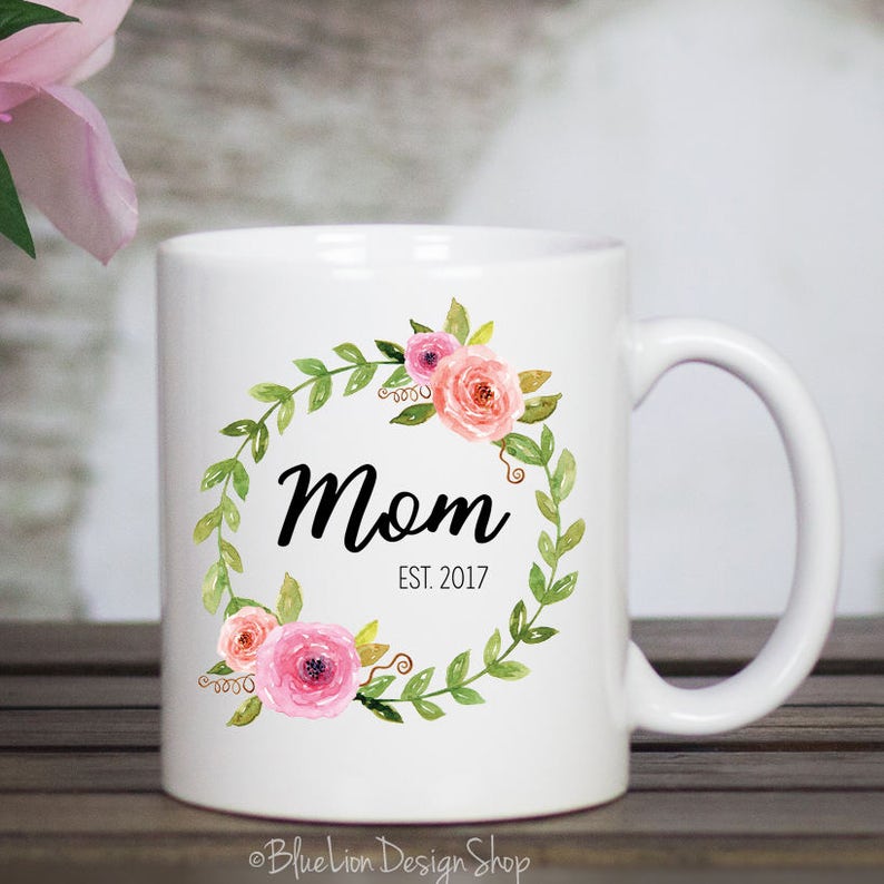 Mother's Day Mug, Mom Mug, Mom Established Mug, Mother's Day Gift, New Mom Mug, Gift For Mom, Gift For New Mom, Mom Coffee Mug, Mom Tea Mug All White-11 oz