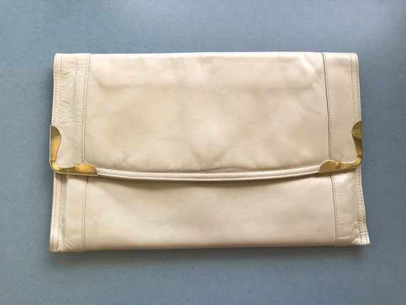 1970s 1980s Vintage La Belle Montreal Canada Purse Handbag in Cream With Gold Toned Metal Corners Etsy