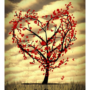 Love and Prosperity Printable Art, Digital Download, Sepia Wall Art