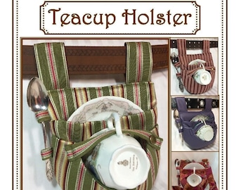 Teacup Holster Sewing Pattern, Carrier, Tote, Tea Party, Tea Dueling, Steampunk, Cosplay - with Adjustable Cross-Body Strap instructions!