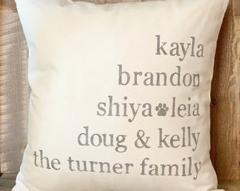 Personalized Family Name Pillow: Rustic Farmhouse Decor