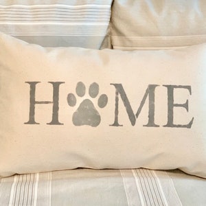 Dog Lovers - Home Dog Paw Print Throw Pillow or Pillow Cover Farmhouse Decor