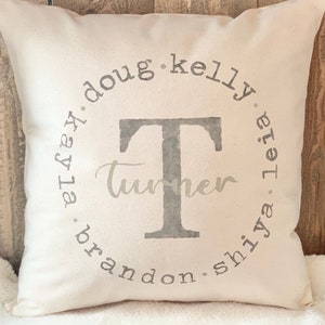 Personalized Family Name Pillow or Cover |Monogrammed Gifts |Personalized Pillow | Rustic Home Decor | Farmhouse Decor | Custom Throw Pillow