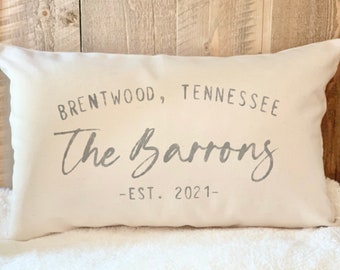 Farmhouse Pillows - Family Name Custom Throw Pillow or Cover