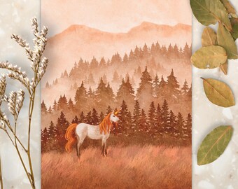 Cozy Candy Corn Unicorn Art Print | Halloween Fantasy Forest Decor